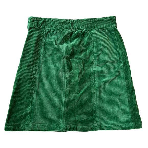 ModCloth Ephemeral Emerald Green Corduroy Preppy School Girl Mini Skirt, Size 6 - Picture 2 of 7
